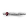 Black Bow Jewelry 14k White Gold, Created Ruby & 1/8 Ctw Diamond Stackable Ring - 3 of 4
