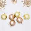 Northlight 2-Finish Glass Ball Christmas Ornament Set - 3.25" (80mm) - Gold - 6ct - 2 of 4