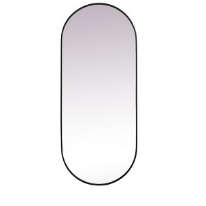 Elegant Lighting Metal Frame Oval Mirror 30x72 Inch in Black - 1 of 4