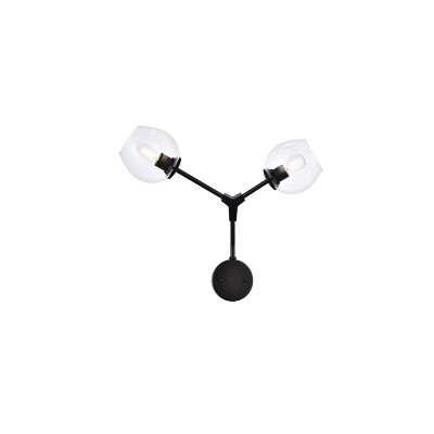 Elegant Lighting Cavoli 2 lights black wall sconce