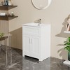 ChicFurnit Bathroom Storage Cabinets Bathroom Floor Storage Cabinet Functional Bathroom Cabinet with Drawer for Bathroom, White, 23.6"*18.1"*34" - 3 of 4