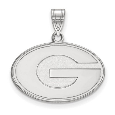 Black Bow Jewelry 10k White Gold Georgia Bulldogs NCAA Medium Pendant