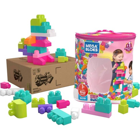 Building Blocks Educational Toys 80 Mega Block Fisher Price Big Building Bag NEW 