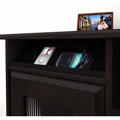 Espresso Oak L-Shaped Computer Desk with Hutch and Storage