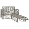 vidaXL Garden Lounge Set Grey PE Rattan, Powder-Coated Steel Medium - 3 of 4