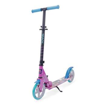 Jovial 2-Wheel Folding Kick Scooter - Compact Foldable Riding Scooter for Teens w/Adjustable Height, Alloy Anti-Slip