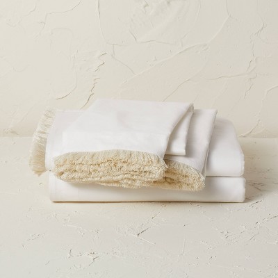 Photo 1 of  twin xl Fringe Cotton Percale Sheet Set - Opalhouse™ designed with Jungalow™