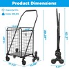 NAYSAYE Foldable Shopping Dolly Heavy Duty Utility Cart with Swivel Wheels for Groceries and Laundry, Antique Black, 20"*19.5"*39" - 3 of 4