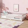 Twin Size Floor Bed with Fence and Safety Guardrails - 3 of 4