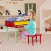 Infans 30-Key Classic Baby Grand Piano Toddler Toy Wood w/ Bench & Music Rack Colorful - 3 of 4