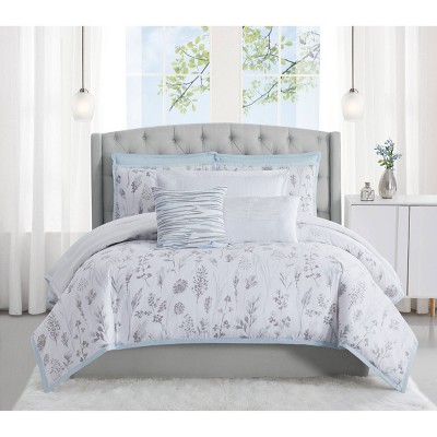 Queen 3pc Fairfield Comforter Set White/Gray - Charisma
