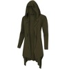 Men's Long Hooded Cardigan Ruffle Shawl Long Sleeve Lightweight Open Front Drape Cape Overcoat - 4 of 4