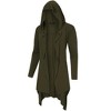 Men's Long Hooded Cardigan Ruffle Shawl Long Sleeve Lightweight Open Front Drape Cape Overcoat - image 4 of 4