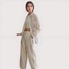 Anna-Kaci Lounge Women's Striped Woven Pajama Set with Collared Long Sleeve Top and Cuffed Wide Leg Pants - 2 of 4