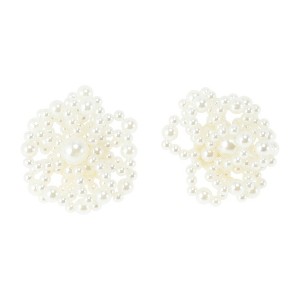 Unique Bargains Faux Pearl Bow Style 6 Shoelace Charms White 1 Pair - 1 of 4