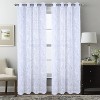 RT Designers Collection Faye Grommet Metallic Sheer Printed Doily Curtain Panel Pair 36" x 84" Blue - 2 of 4