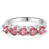 Pompeii3 1Ct TW Five Stone Pink Diamond Wedding Ring Lab Created Band 14k White Gold - 4 of 4