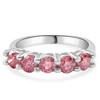 Pompeii3 1Ct TW Five Stone Pink Diamond Wedding Ring Lab Created Band 14k White Gold - image 4 of 4