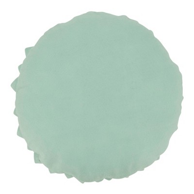 Aqua Felt Flower Shaped Decorative Throw Pillow