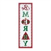 HomeRoots 30" X 9" Green Red And White Christmas Be Merry Iron Hanging Wall Decor - 4 of 4