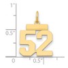 Black Bow Jewelry 14k Yellow Gold, Athletic Collection, Small Polished Number 52 Pendant - 2 of 3