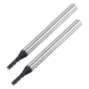 Unique Bargains HRC45 Carbide 4 Flutes Square Nose End Mills 2 Pcs - 1 of 4