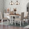 Dining Table Set Round, Dining Sets 5 Piece, Dining Set Solid Wood With 4 Upholstered Chairs, Extendable Dining Table Set-Cuddlewood - 2 of 4