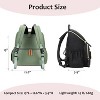 Itopfox Large Capacity Water-Resistant Diaper Backpack with Insulated Pockets, Stroller Buckle, Anti-Theft Design, Green Nylon - 2 of 4
