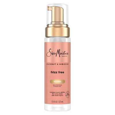 SheaMoisture Coconut and Hibiscus Frizz-Free Curl Mousse - 7.5 fl oz: Shine Enhancing, Sulfate-Free, Daily Use
