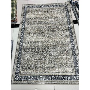 Green Floral Area Rug, Washable Non-Slip Classic Carpet for Living Room, Bedroom and Nursery - 1 of 4