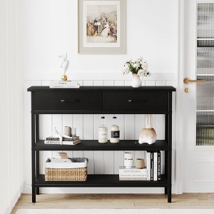 Console Table with Drawer, 3-Tier Entryway Table with Storage Shelves - 1 of 4