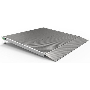 EZ-ACCESS TRANSITIONS Portable Self Supporting Aluminum Angled Entry Threshold Ramp Ideal for Uneven Surfaces or Single Step Rises - 1 of 4