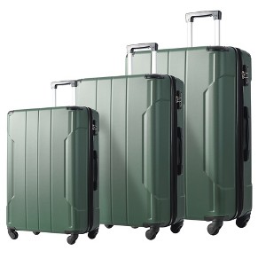 Luggage Sets, 3pcs ABS Hardside Light Suitcase, Expandable Suitcase w/Spinner Wheels Collision-Protection Angle TSA Lock Carry On 20"+24''+28" - 1 of 4