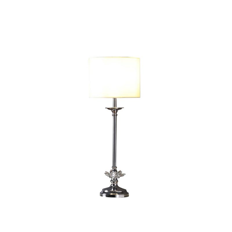 25.5&#34; Buffet Crystal Floral Metal Table Lamp Chrome - Ore International, 2 of 5