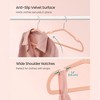 50-Pack Kids Velvet Hangers, 14x8 Inch Non-Slip Children's Hangers with Wide Shoulder Notches & Swivel Hook, Space-Saving Closet Organizers - 3 of 4