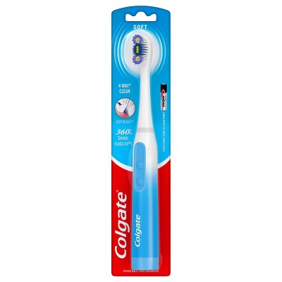 Colgate 360 Floss Tip Deep Reach Bristles Sonic Powered Battery Toothbrush - Soft - 1ct