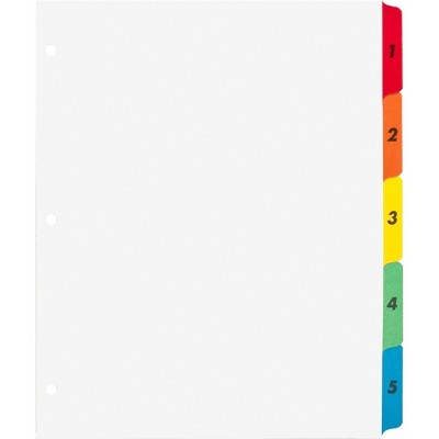 Business Source Index Dividers w/TOC Page 1-5 8-1/2"x11" 5 Tabs/ST Multi 21900
