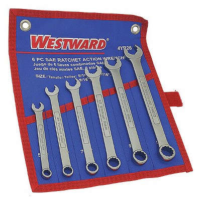 Westward  Combo Wrench St,CV Steel,Satin,Offset 4YR26