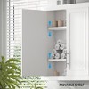 Bathroom Kitchen Wall Cabinet, Medicine Cabinet Over Toilet, Laundry Room Cabinet with Doors and Storage Shelves, White - 4 of 4
