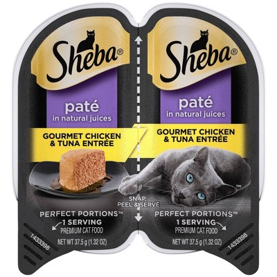SHEBA ERFECT PORTIONS  Gourmet Chicken & Tuna Entree Wet Cat Food Pate - 2.64oz