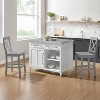 Silvia Stainless Steel Top Kitchen Island with X Back Stools White/Gray - Crosley - 2 of 4