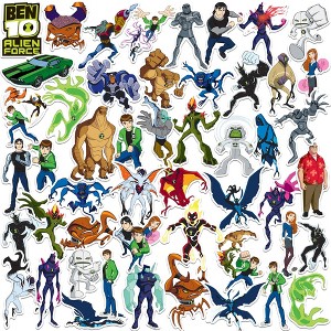 Ben 10 Alien Force Characters 50ct Vinyl Large Deluxe Stickers Variety Pack - 1 of 4