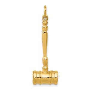 Black Bow Jewelry 14k Yellow Gold Polished 3D Gavel Pendant, 10 x 32mm (3/8 x 1 1/4 In.) - 1 of 4