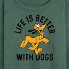 Women's - Disney - Pluto Life Is Better With Dogs Lightweight French Terry Wide Neck Long Sleeve Shirt - 2 of 4