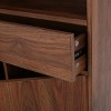 67.25" Gallatin Contemporary Cube Unit Bookcase Walnut - Christopher Knight Home: Iron Legs, 2 Cabinets, 1 Drawer - 3 of 4