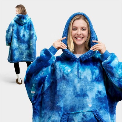 Joyfy Wearable Blanket Hoodie for Kids Adults Christmas Oversized Flannel Fleece Sweatshirt Blanket Cozy Blanket Birthday Gift for Family Girls Boys
