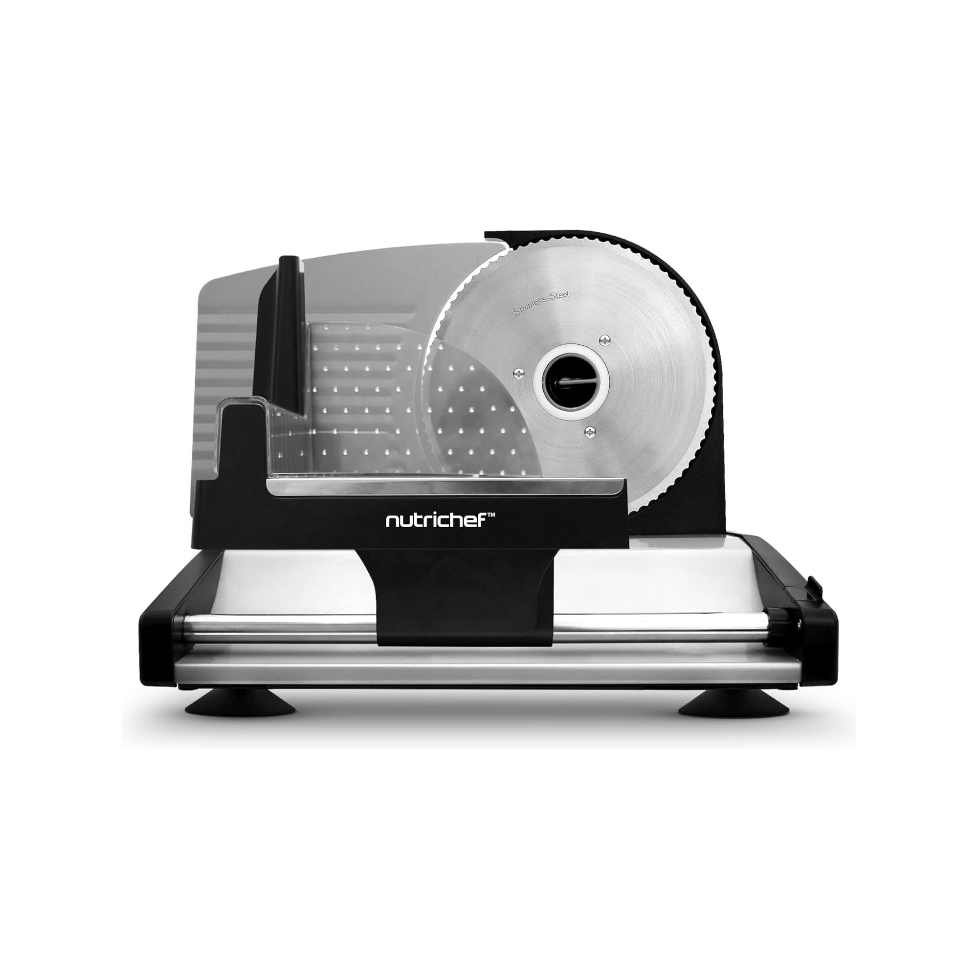 NutriChef Electric Meat Slicing Machine Precision Slicing for Meat, Cheese, and More – Efficient and Easy to Use