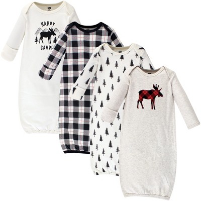 Hudson Baby Infant Unisex Cotton Gowns, Moose, 0-6 Months
