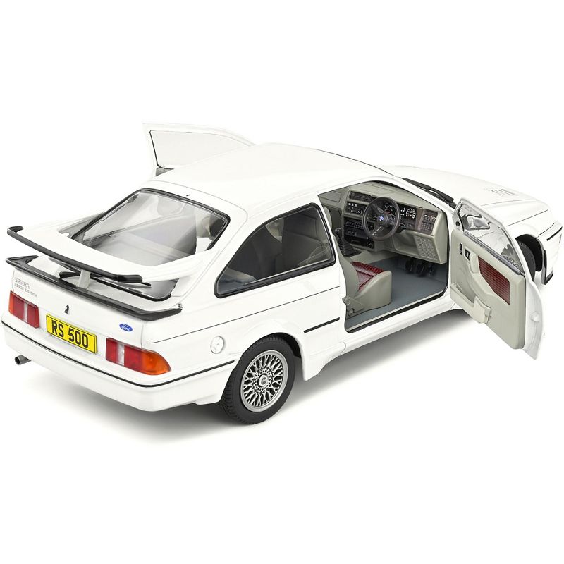 1987 Ford Sierra RS500 RHD (Right Hand Drive) White with Black Stripes 1/18 Diecast Model Car by Solido, 5 of 7