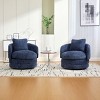 30" Chenille Swivel Barrel Accent Chair with Pillow, 360° Modern Lounge Armchair for Living Room Bedroom-3irtyhousy - 2 of 4